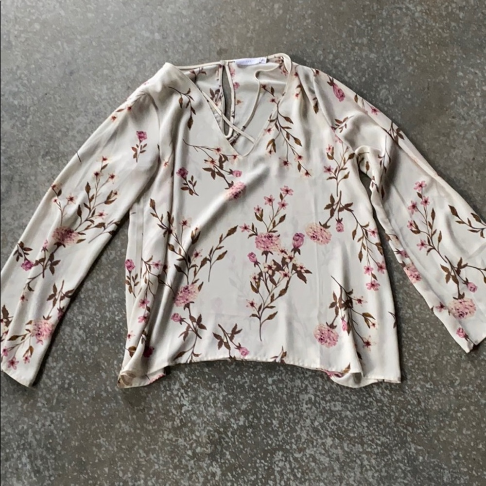 LUSH Long Sleeve Floral Blouse